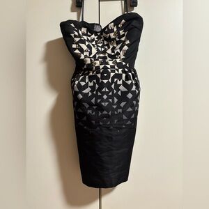 Silence + Noise Strapless Black and White Dress
